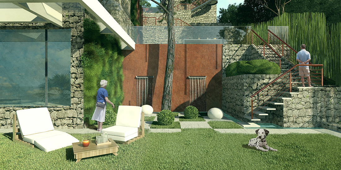 Garden design for summer residence, France