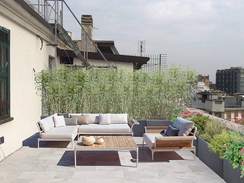 Execution of roof garden in downtown Milan