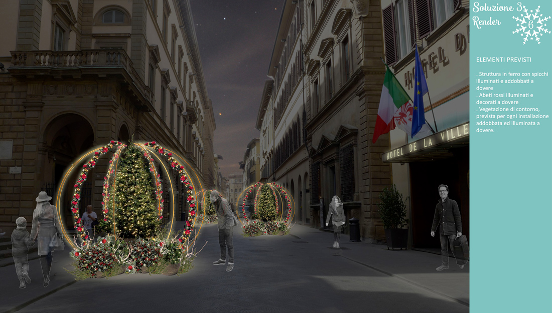 Firenze, scenografie verdi per Natale