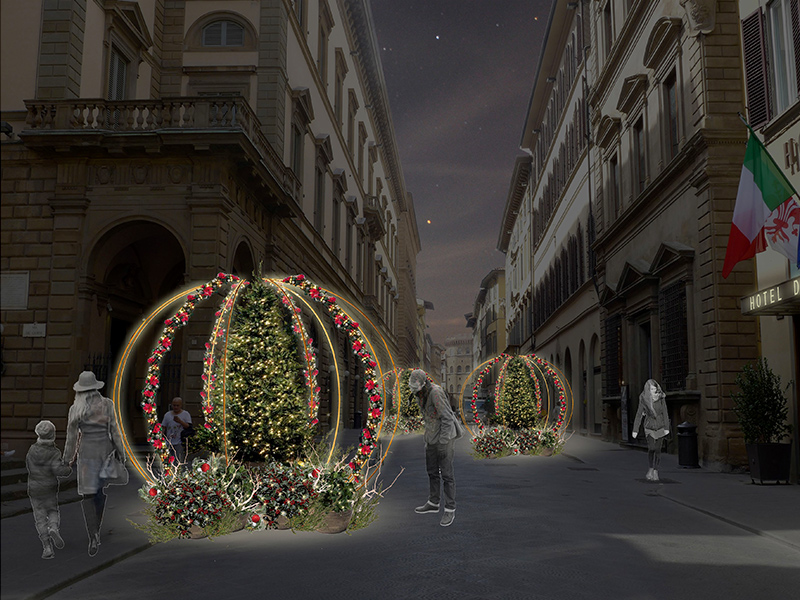 Florence, scenic greenery for Christmas